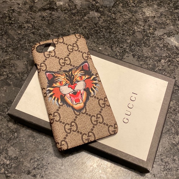 🦁 Gucci GG Supreme Angry Cat iPhone Case - Picture 1 of 4